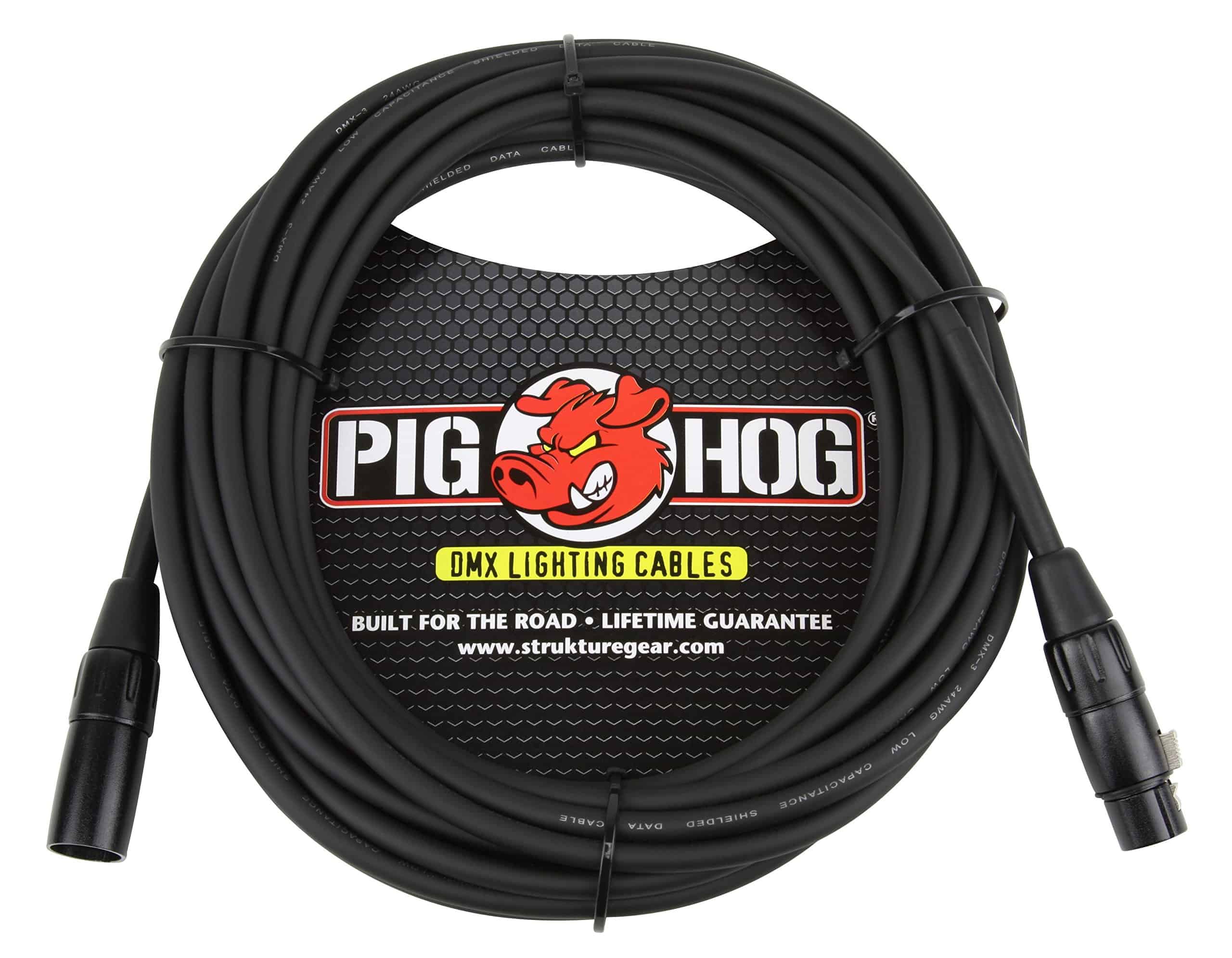 Cable de Iluminación DMX Pig Hog PHDMX25, 25 Pies, Negro