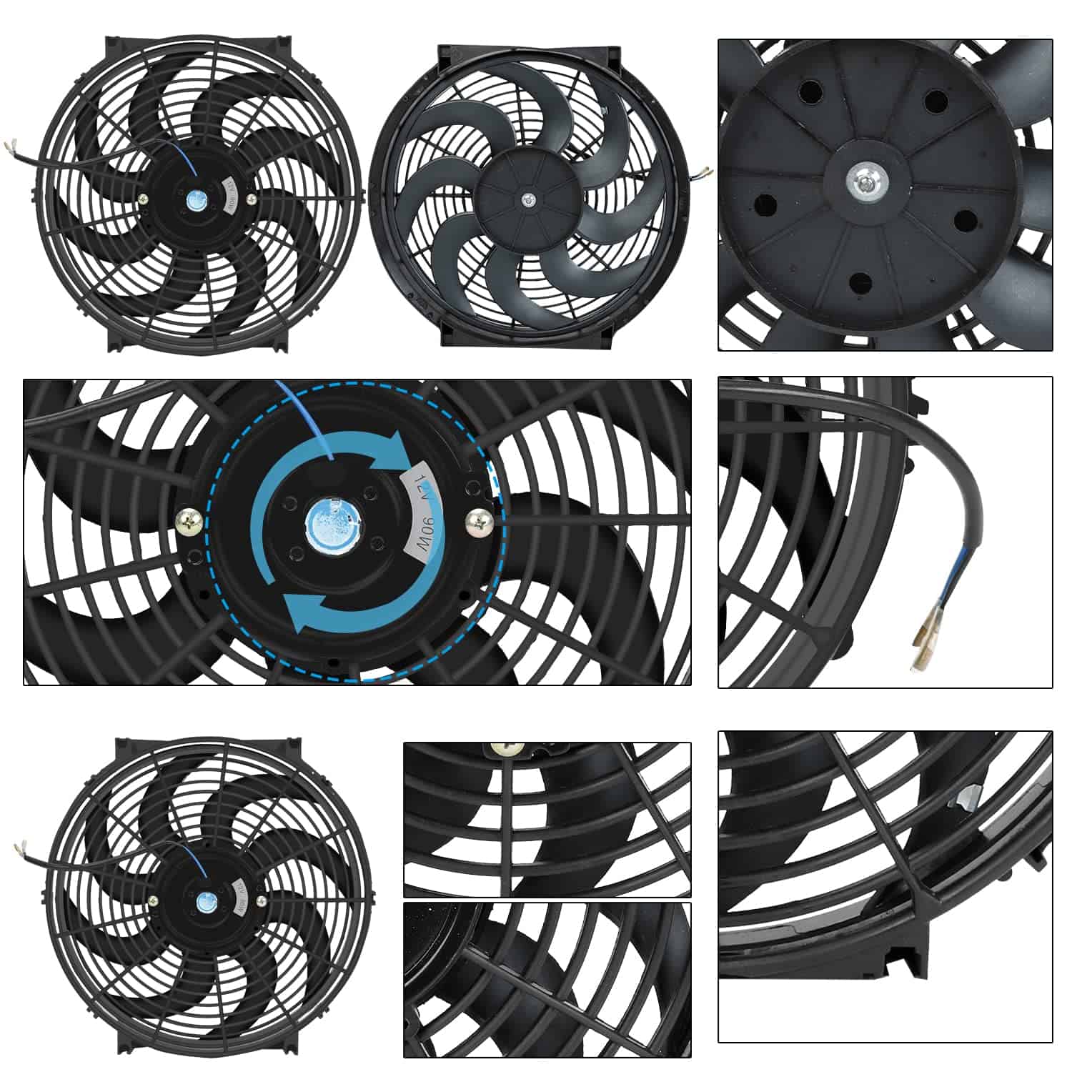 BLACKHORSE-RACING 14" Ventiladores de Radiador Eléctricos - Imagen 4