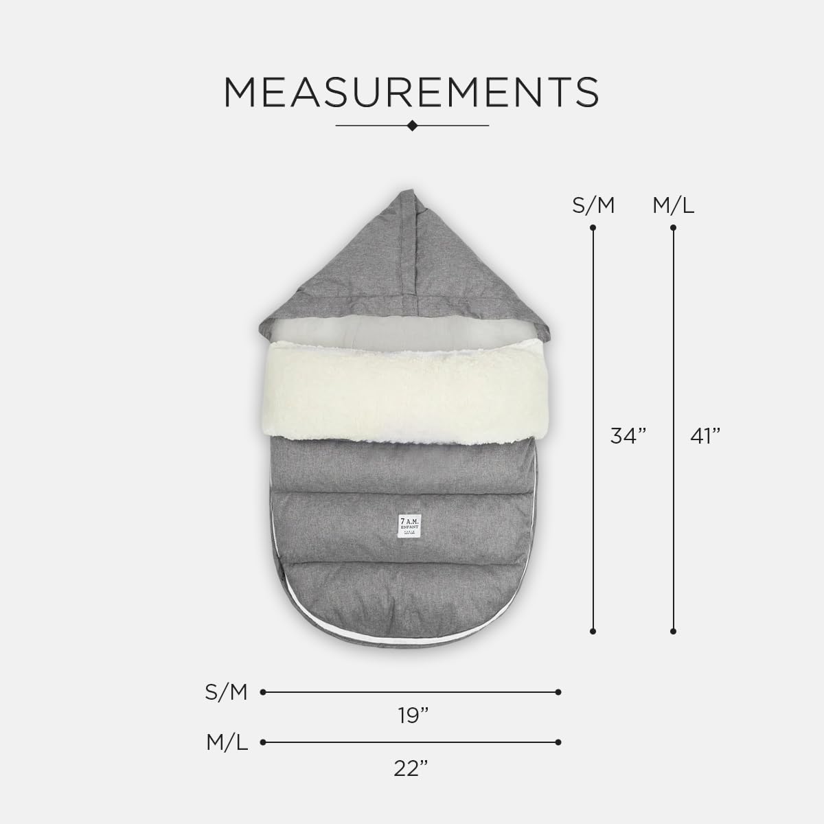 7AM Enfant Universal Stroller Footmuff - Saco -Heather Grey - Imagen 7