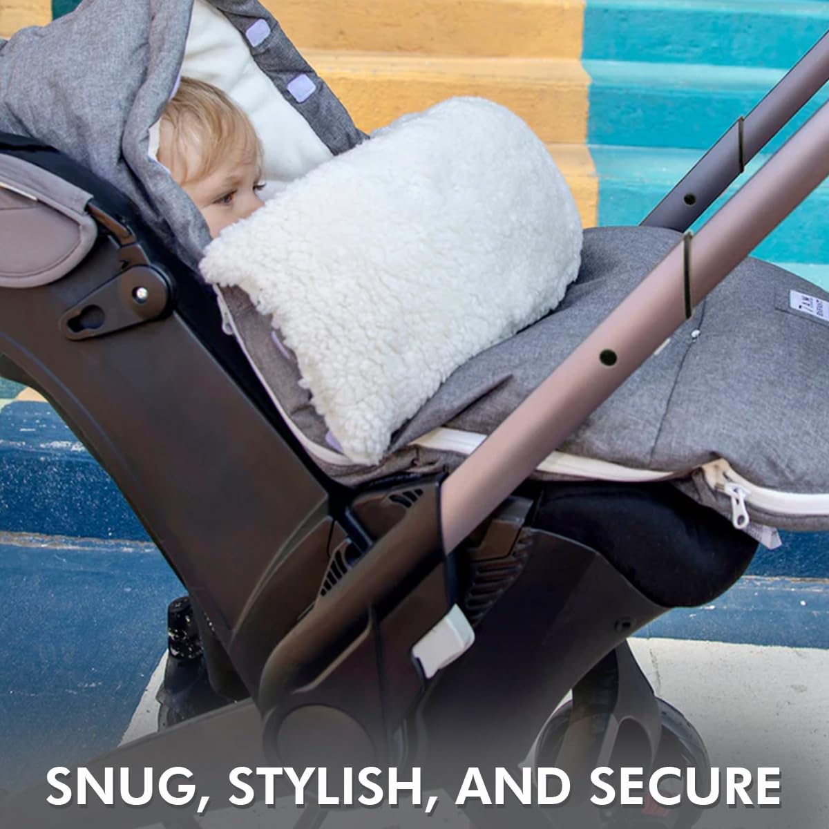 7AM Enfant Universal Stroller Footmuff - Saco -Heather Grey - Imagen 9