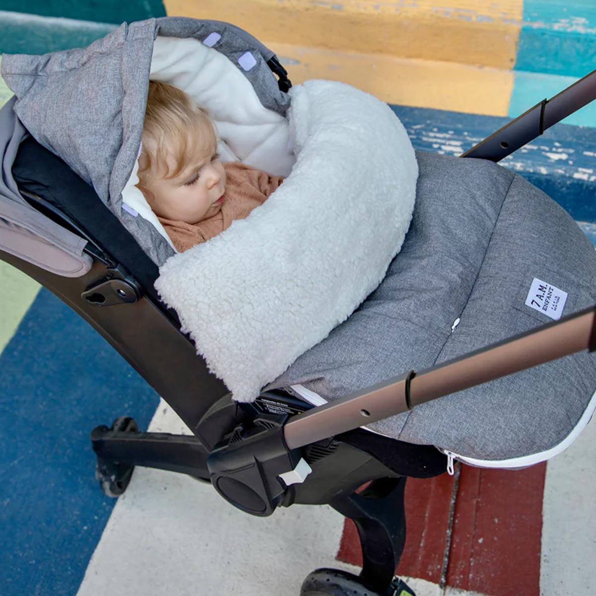 7AM Enfant Universal Stroller Footmuff - Saco -Heather Grey - Imagen 3