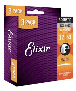 Cuerdas para Guitarra Acústica Elixir, Bronce 80/20 con