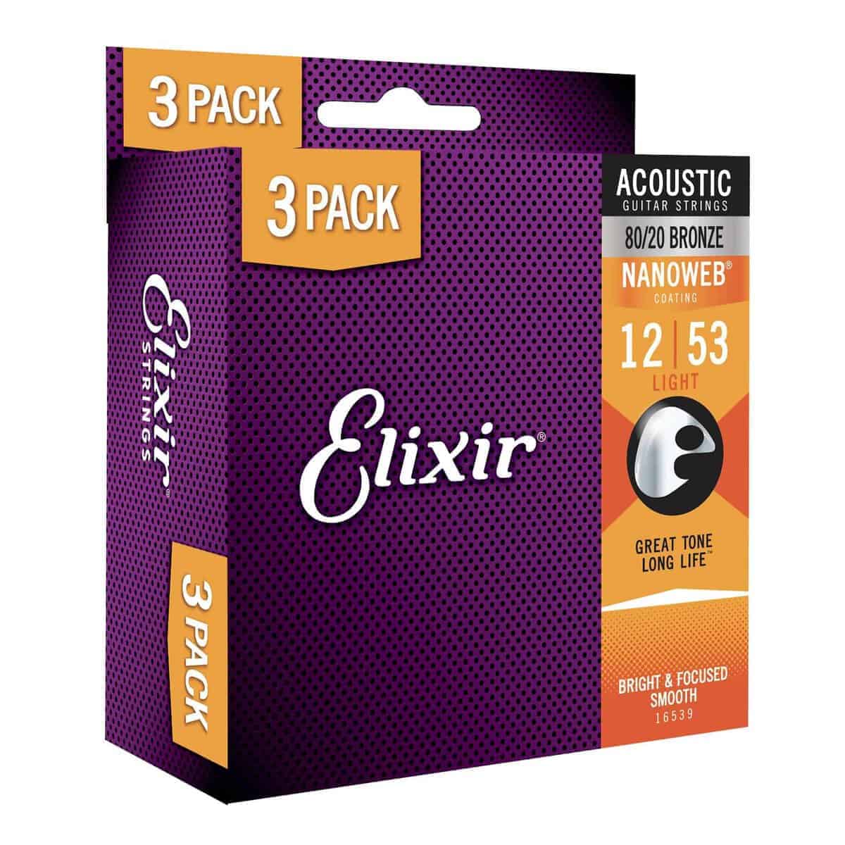 Cuerdas para Guitarra Acústica Elixir, Bronce 80/20 con