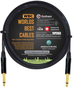Cable de Instrumento de Guitarra Bajo de 6 Pies - Gotham