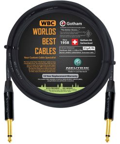 Cable de Instrumento de Guitarra Bajo de 12 Pies - Gotham