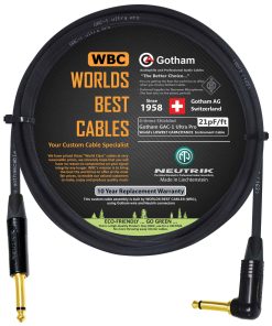 Cable de Instrumento de Guitarra Bajo Premium de 6 Pies -