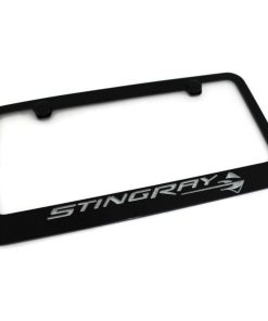 Marco de placa de matrícula C7 Corvette - Negro con guión