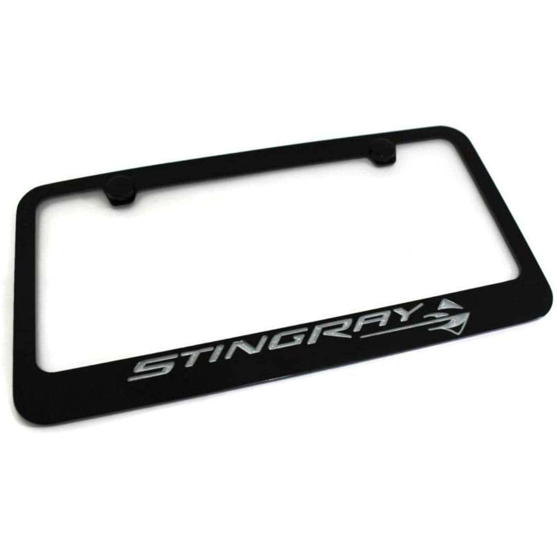 Marco de placa de matrícula C7 Corvette - Negro con guión