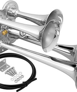 Claxon de Tren para Camión/Coche. 4 Trompetas Cromadas.