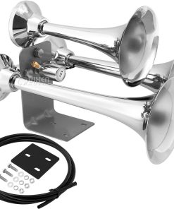 Claxon de Tren para Camión/Coche. 3 Trompetas Cromadas de