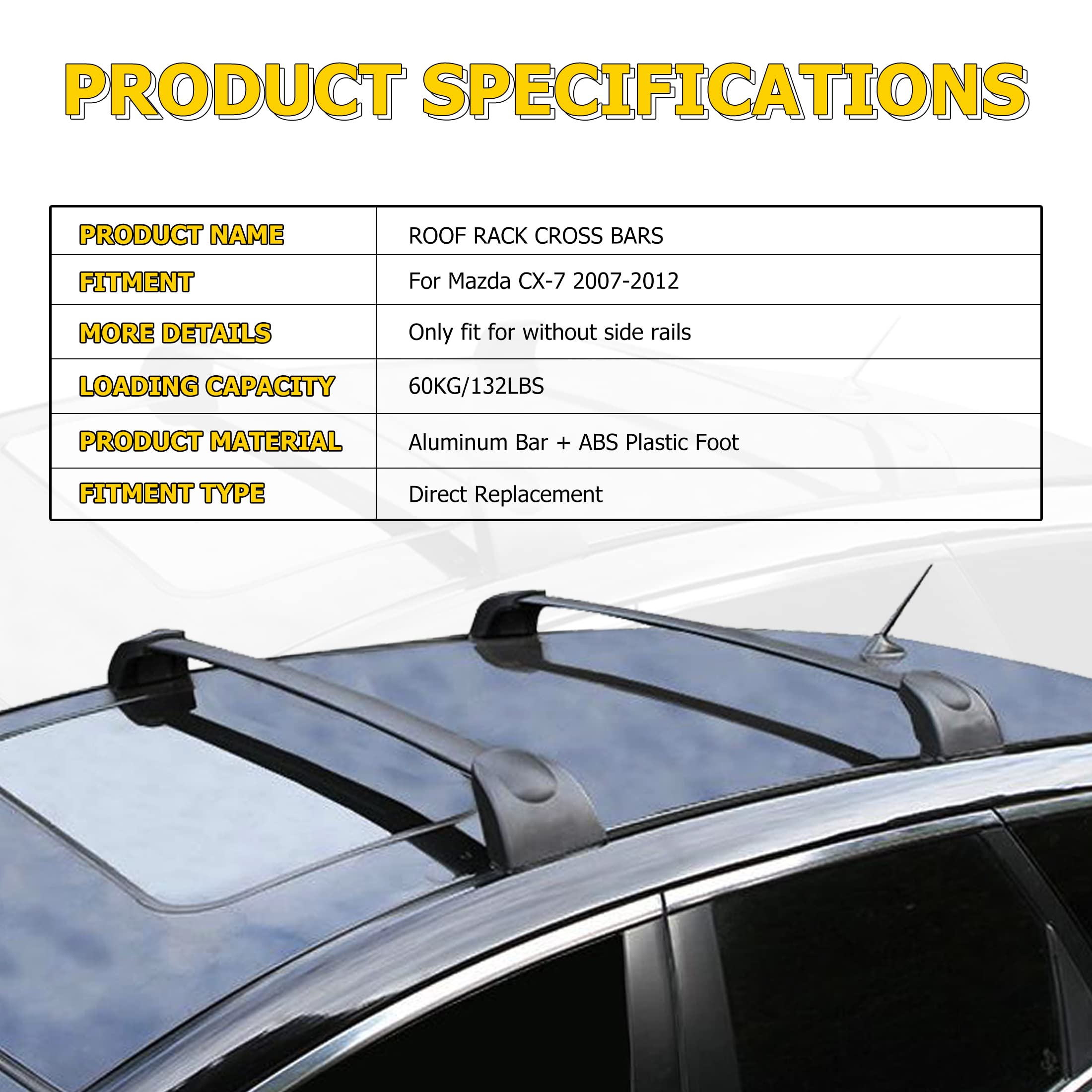 Barras de Techo para Mazda CX-7 2007 2008 2009 2010 2011 - Imagen 6