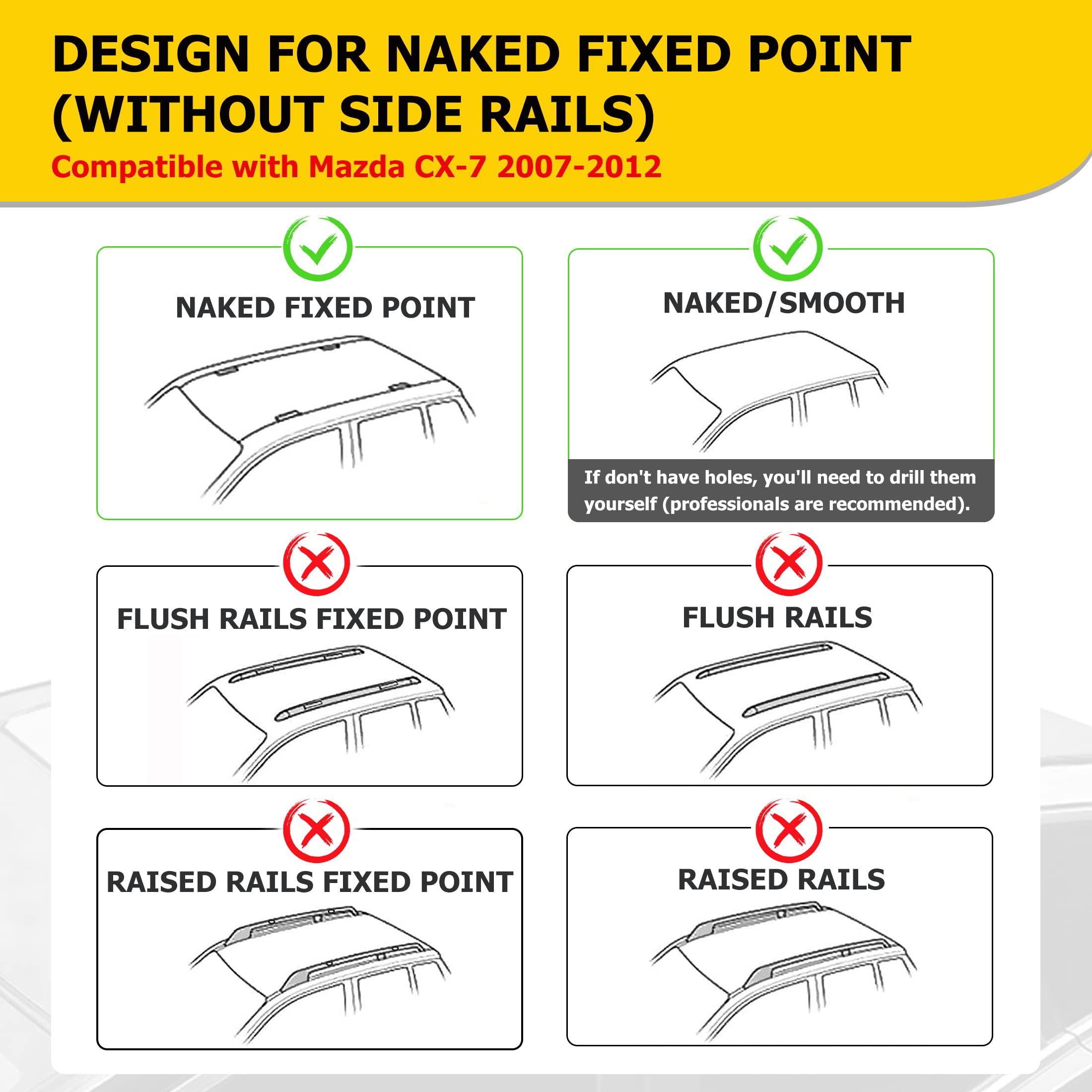 Barras de Techo para Mazda CX-7 2007 2008 2009 2010 2011 - Imagen 3