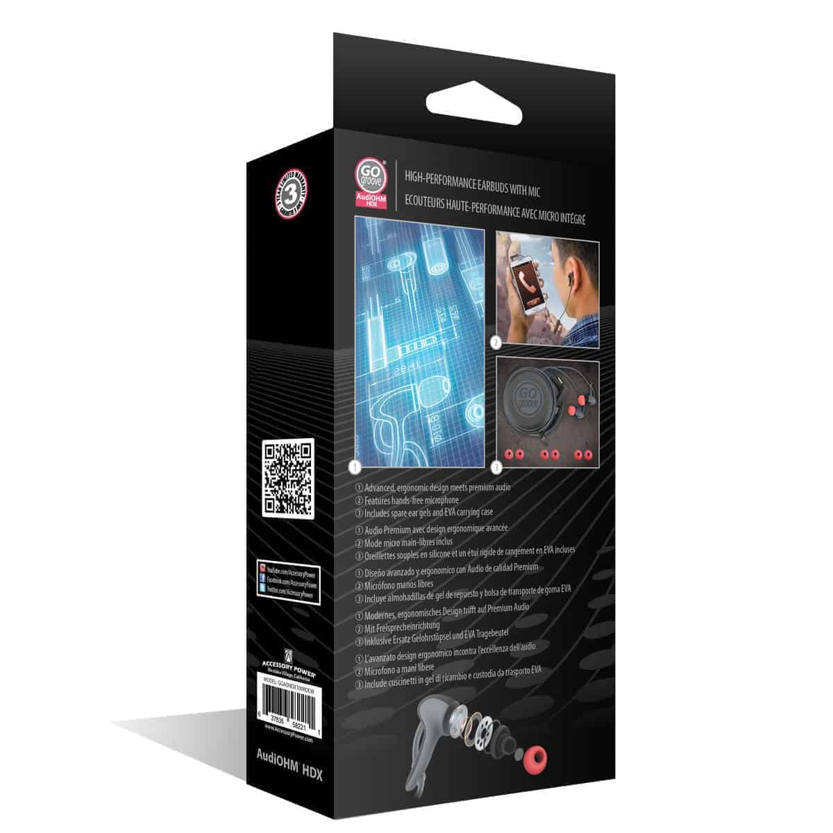 Audífonos con cable GOgroove AudiOHM HDX con micrófono y - Imagen 9