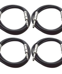Seismic Audio - Paquete de 4 Cables de Patch 6' 1/4" TRS a