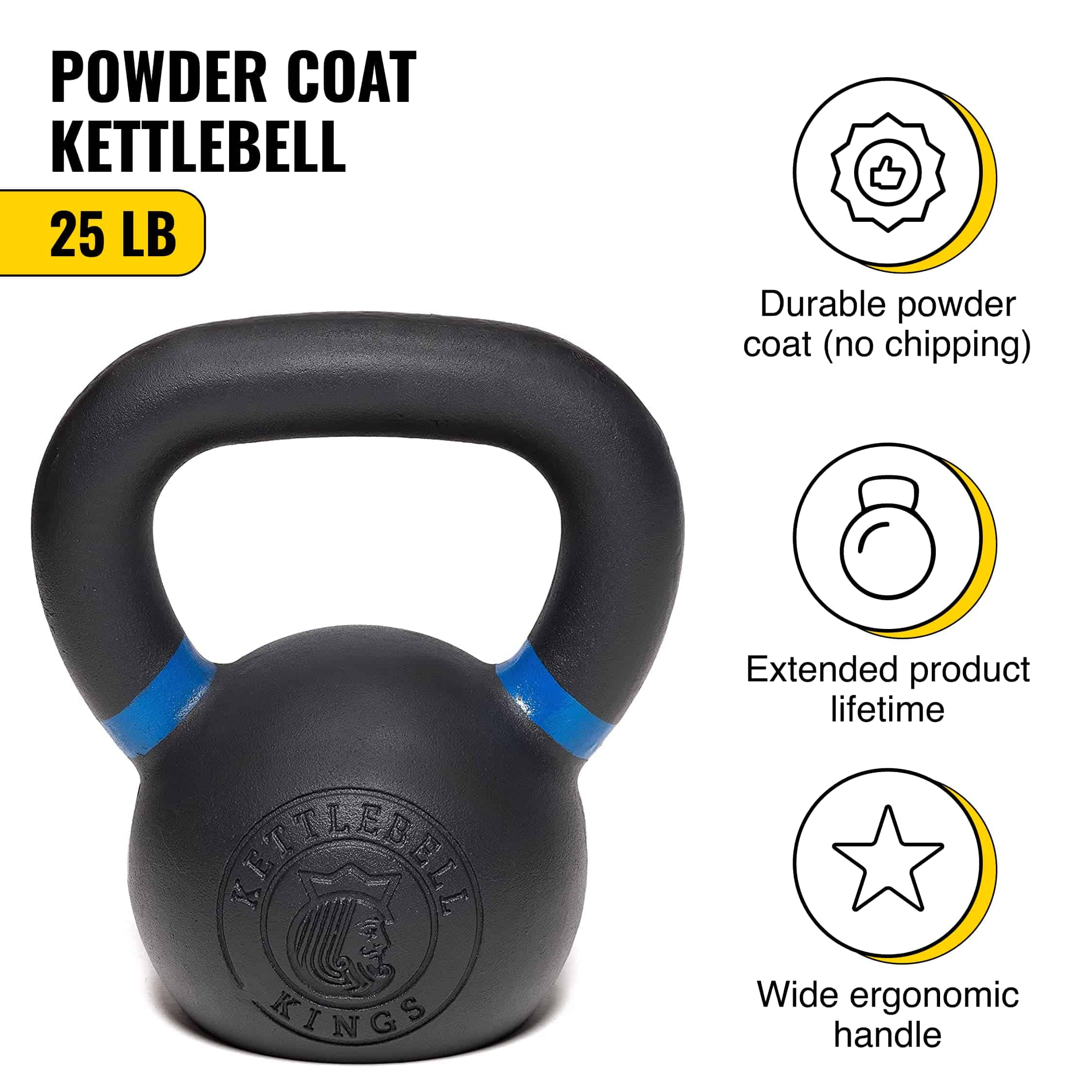Kettlebell Kings | Pesa Rusa Recubierta en Polvo de 25LB | - Imagen 3