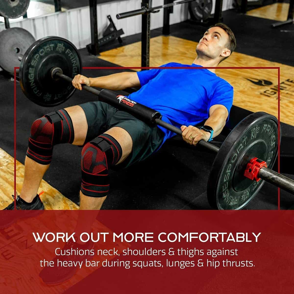 Barbell Pad Dark Iron Fitness - Logo Impreso - Acolchado - Imagen 7