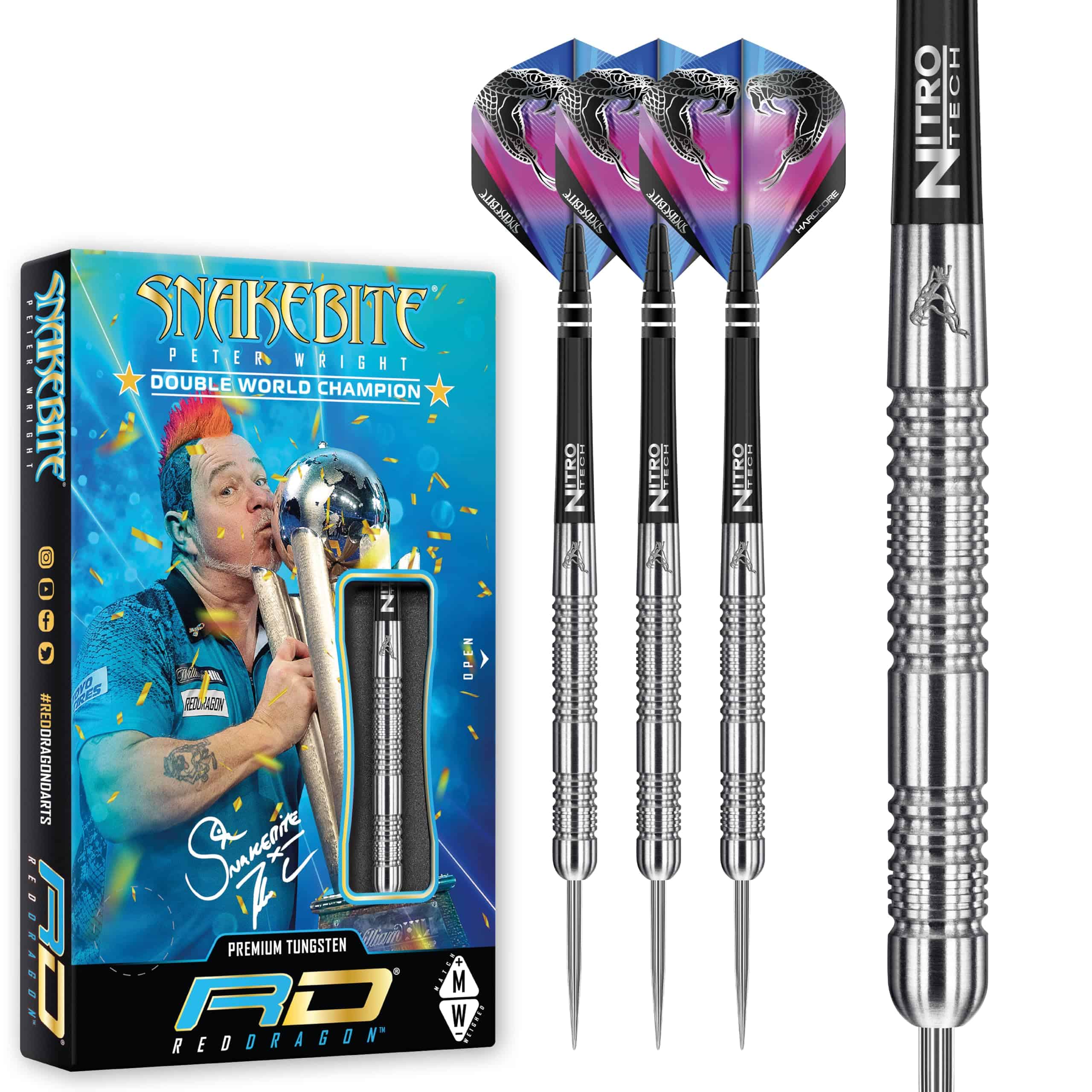 RED DRAGON Peter Wright Snakebite Euro 11: 20g Juego de