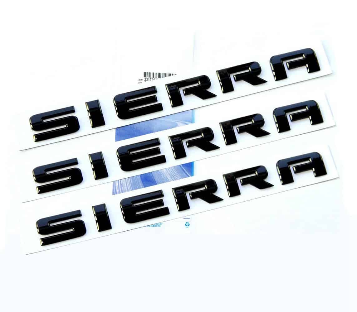 Yoaoo 3Pack OEM Black Sierra Placas de Nombre Emblemas