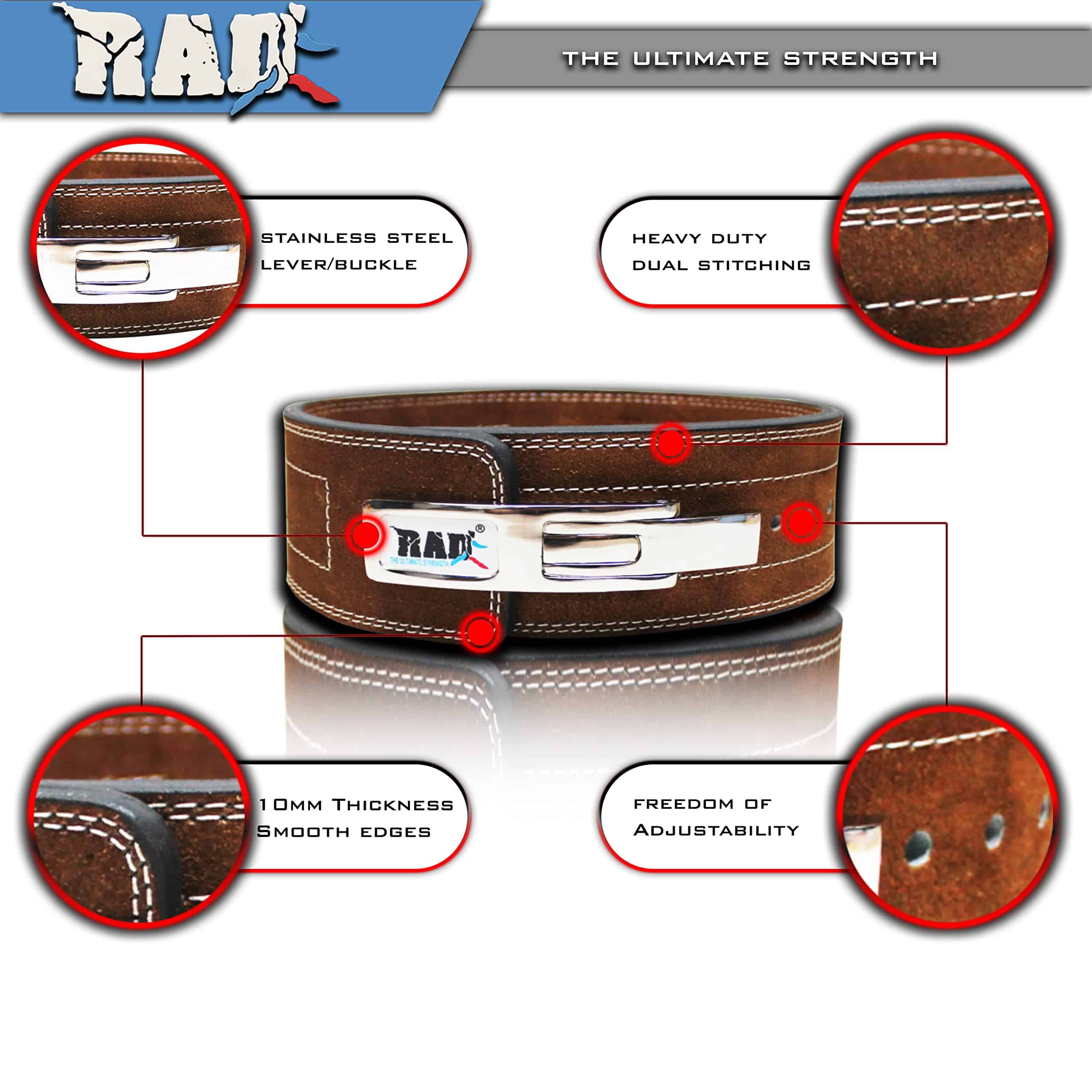 Cinturón de levantamiento de peso RAD para hombres y - Imagen 5