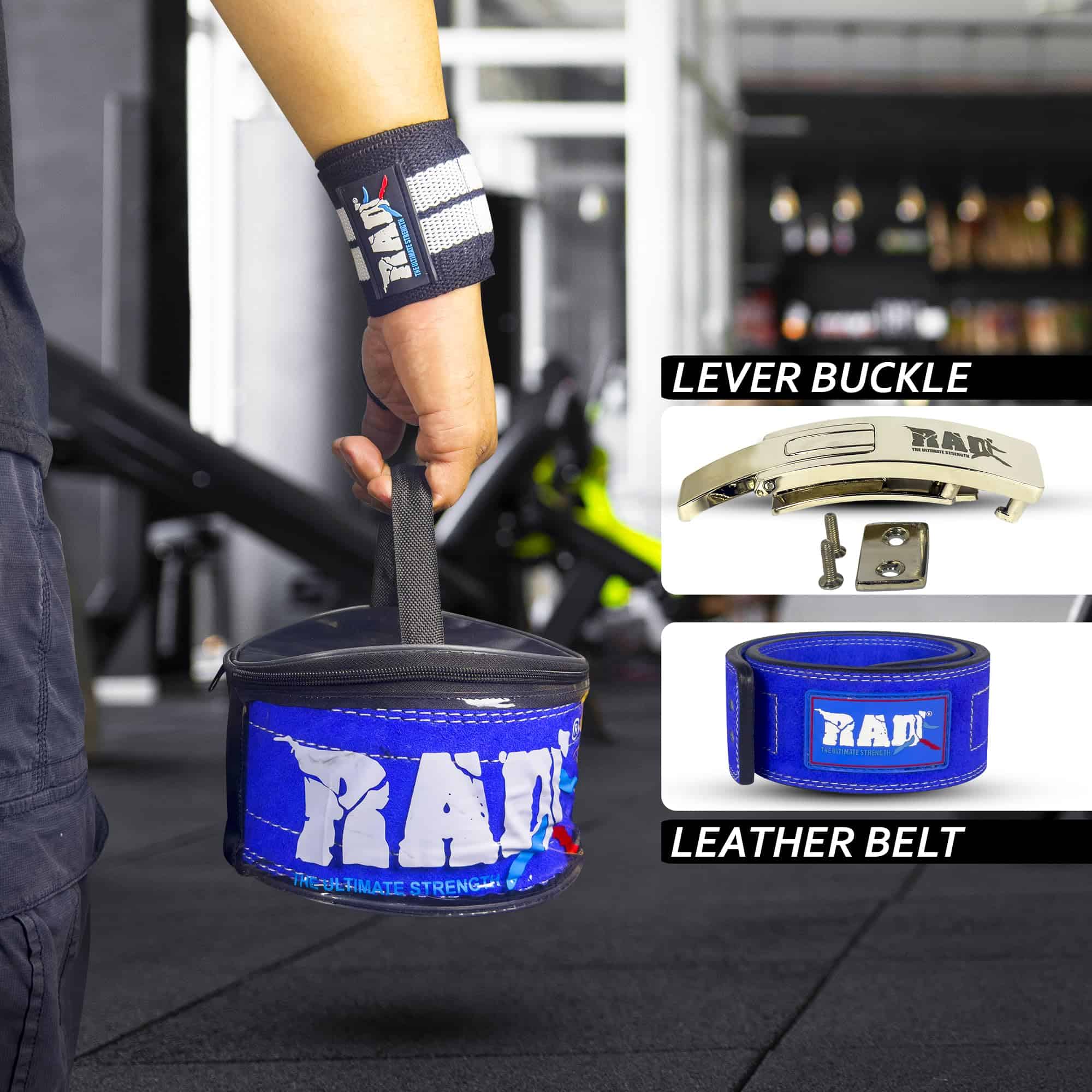 Cinturón de Levantamiento de Pesas RAD -Azul - Imagen 5