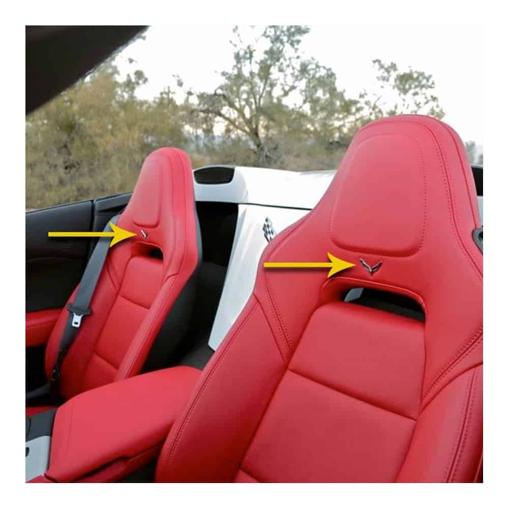 Emblema del Asiento de C7 Corvette Stingray Crossed Flags