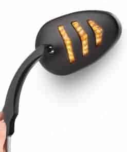 Espejos de motocicleta KiWAV Arrow LED negros de aluminio