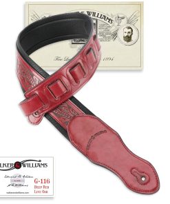 Correa Walker & Williams G-116 Roja Oscura con Tooling de