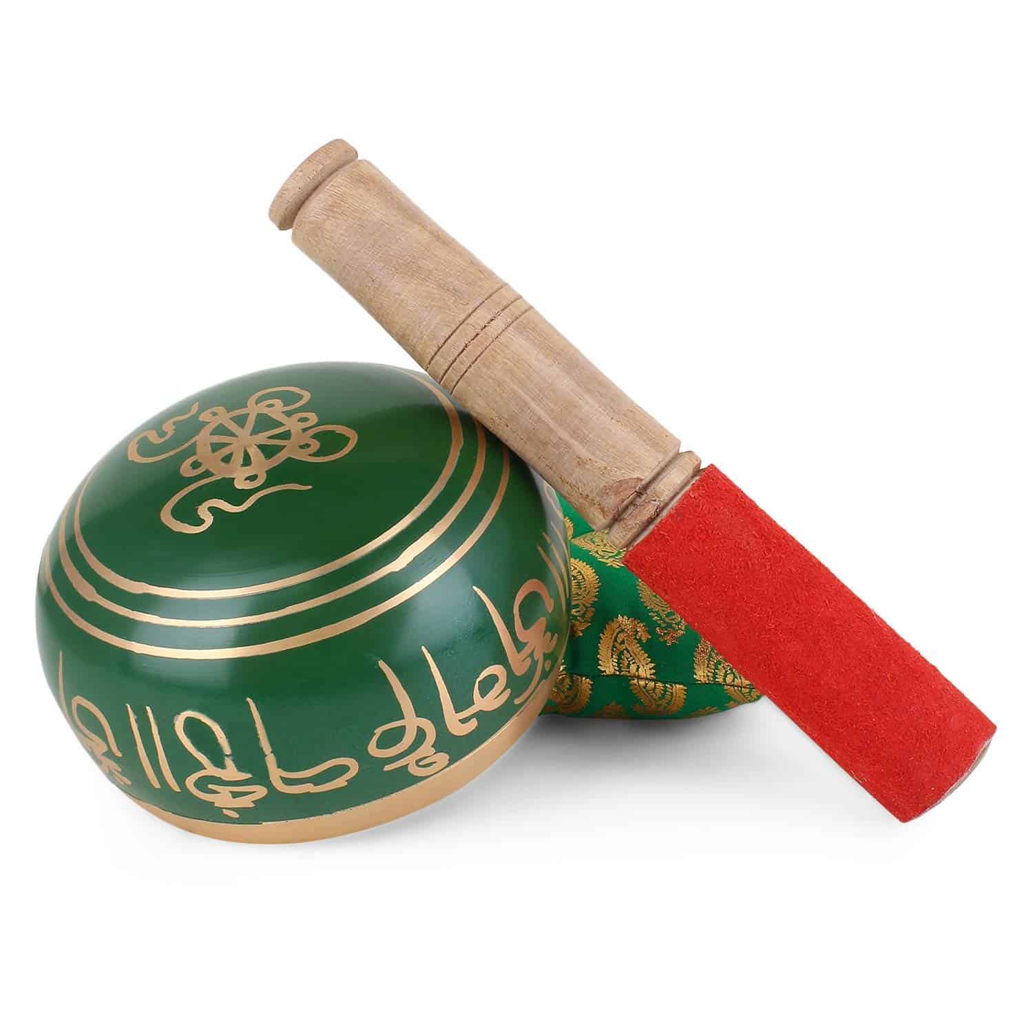 Bol Tibetano de Canto Zap Impex - 4 Pulgadas, Verde, Set - Imagen 5