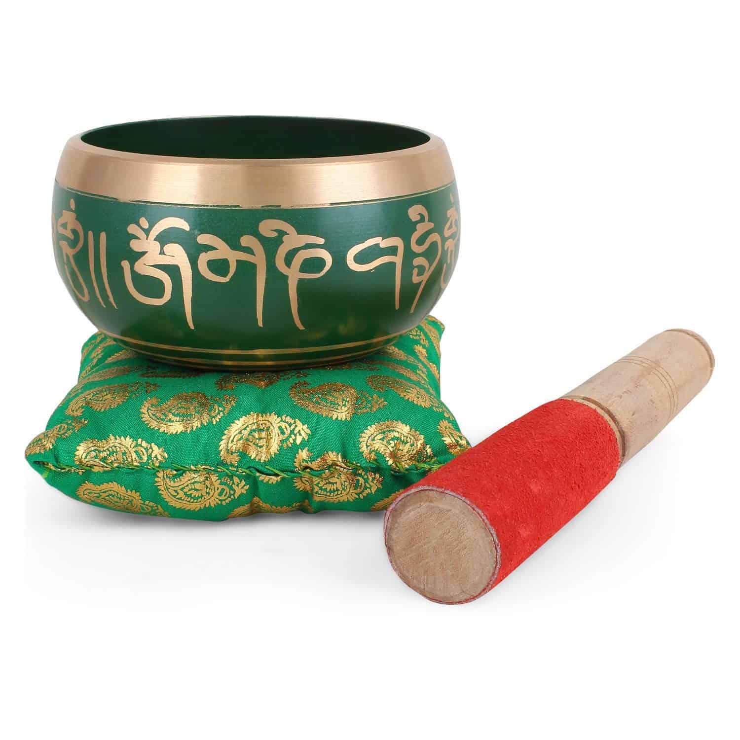 Bol Tibetano de Canto Zap Impex - 4 Pulgadas, Verde, Set - Imagen 4