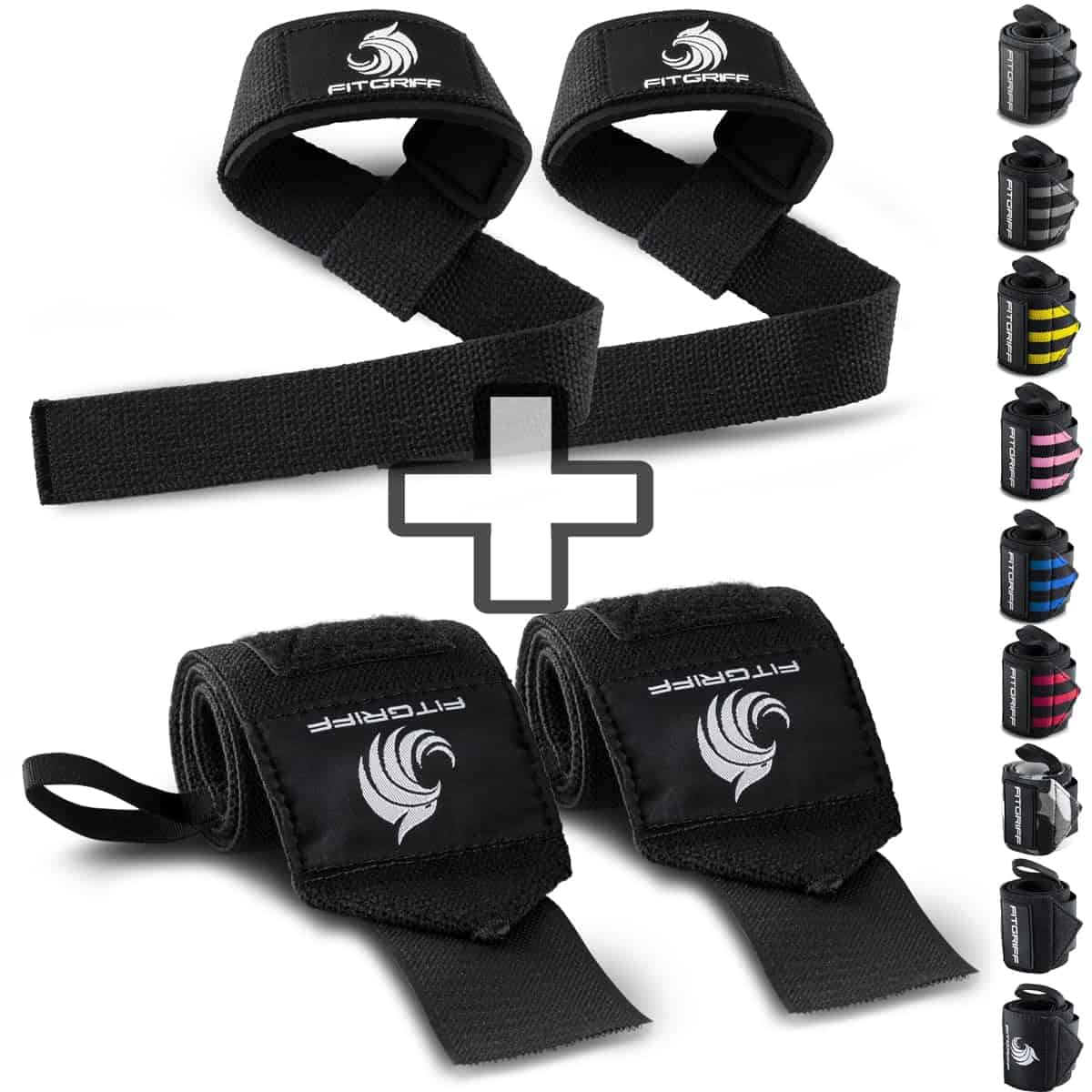 Fitgriff� Lifting Straps & Wrist Wraps (Paquete) Soporte