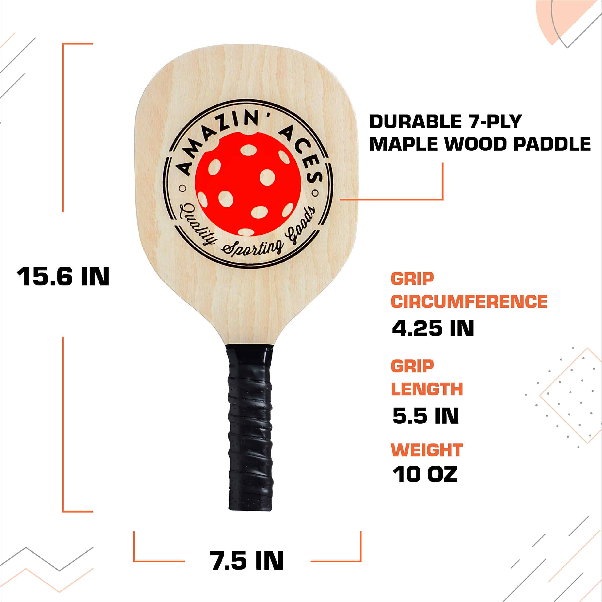 Set de 2 Palas de Madera para Pickleball de Amazin' Aces - - Imagen 4