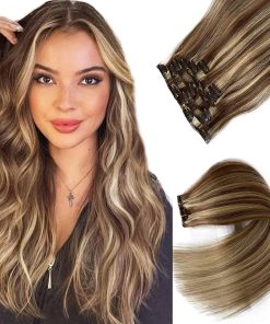 Extensiones de Cabello Clip en Cabello Real -Marrón Castaño
