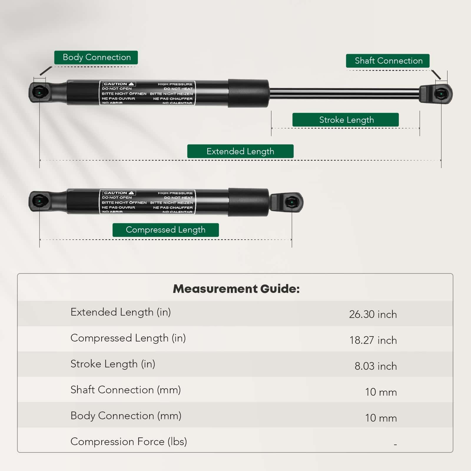 2 x Amortiguador de Elevación del Maletero para Hummer H2 - Imagen 4