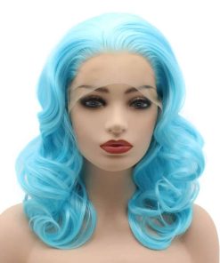 Peluca Sintética de Encaje Delantero Ondulada de 40cm de