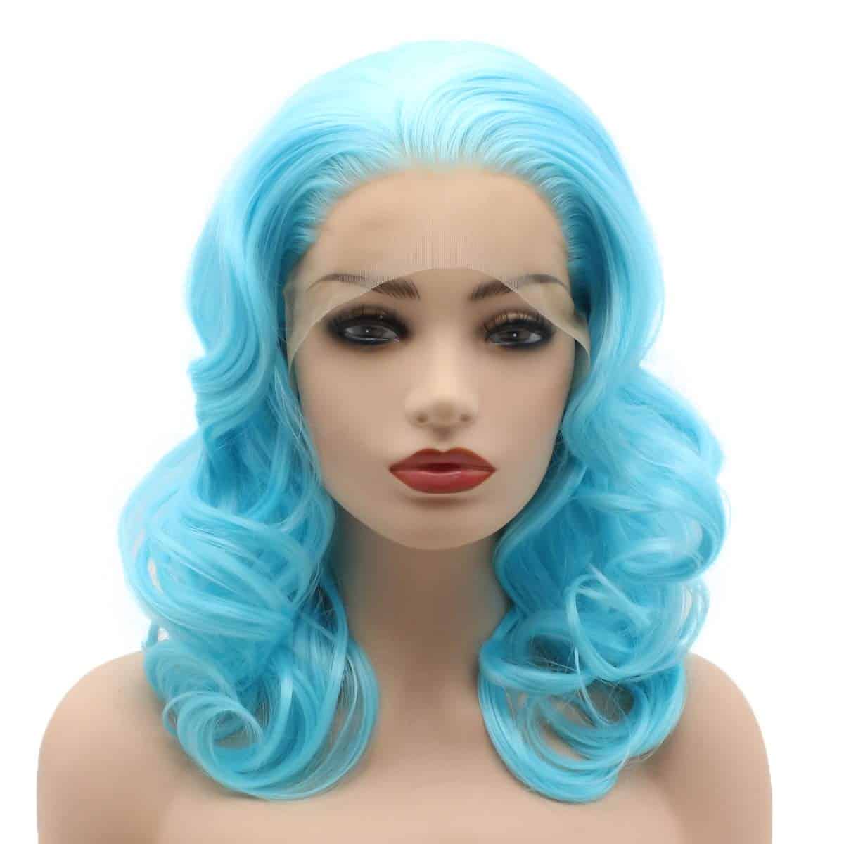Peluca Sintética de Encaje Delantero Ondulada de 40cm de