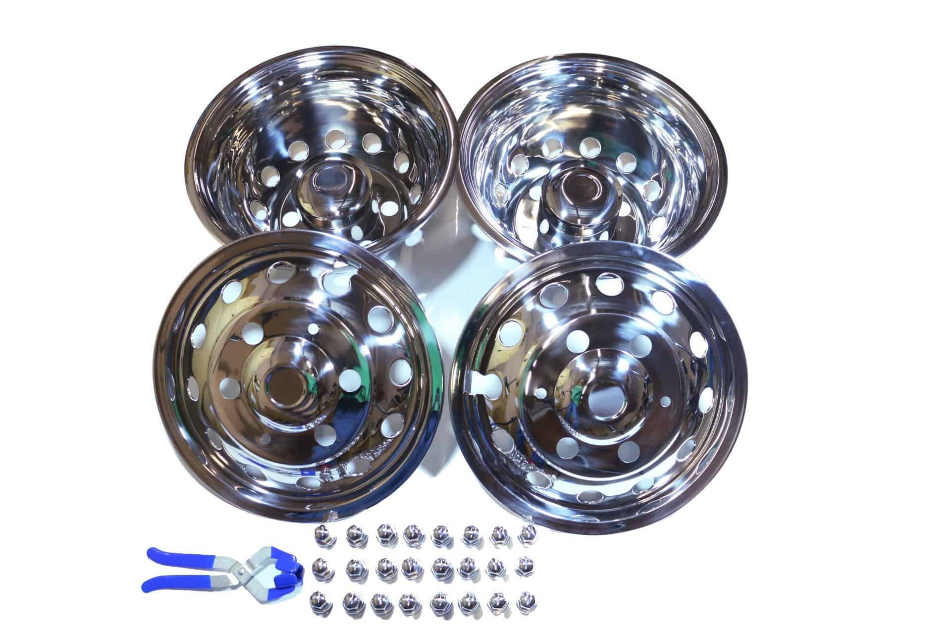 Juego de 4 Simuladores de Rueda de Acero Inoxidable A+