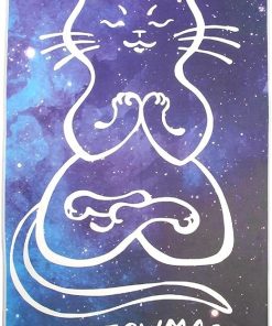 Toalla de Yoga Shanti Love Meowmaste de Microfibra Gamuzada