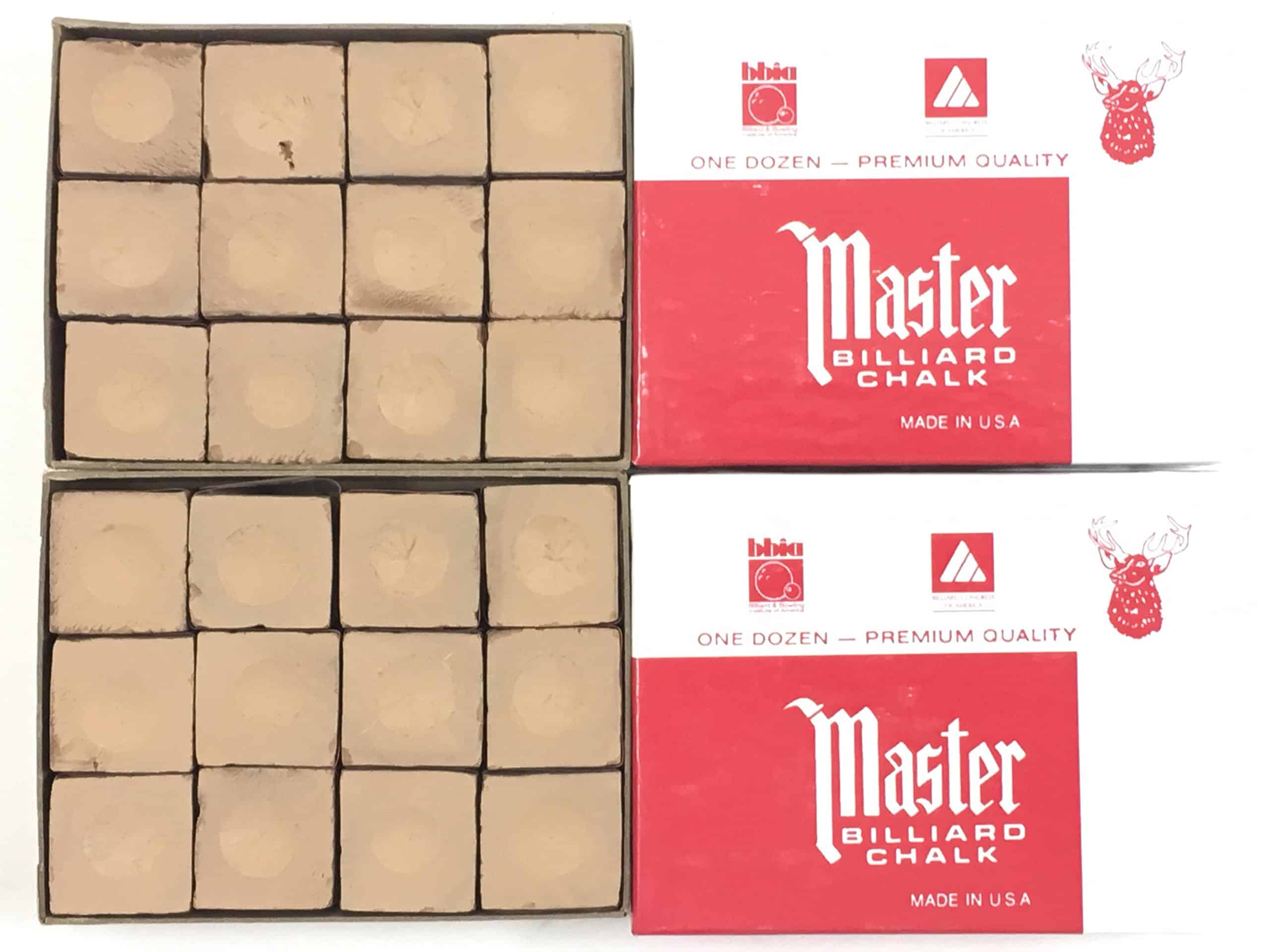 2 Cajas de Tiza Master - 24 Piezas para Puntas de Cues de