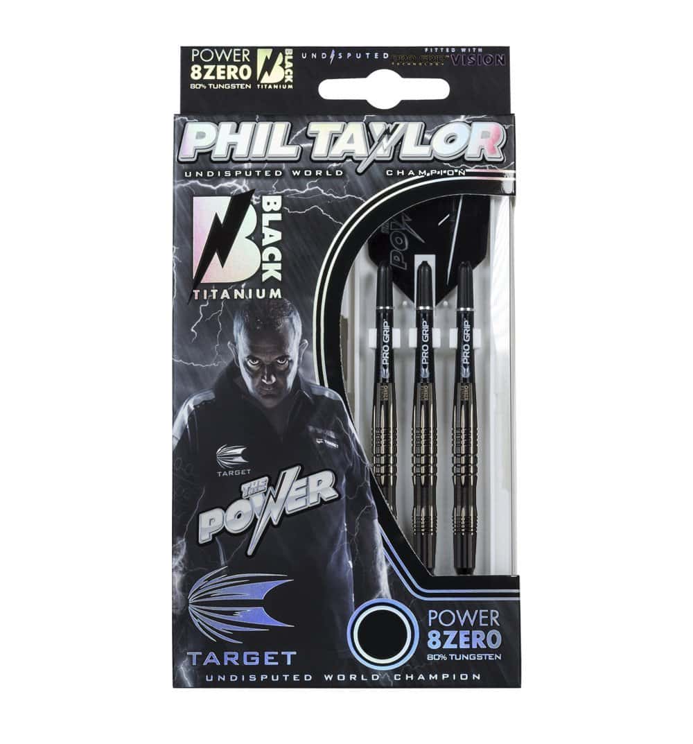 Dardos Target - Phil Taylor Power 8Zero Negro Titanio 20G