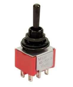 Interruptor de palanca redonda Mini 3 vías ON-ON-ON negro