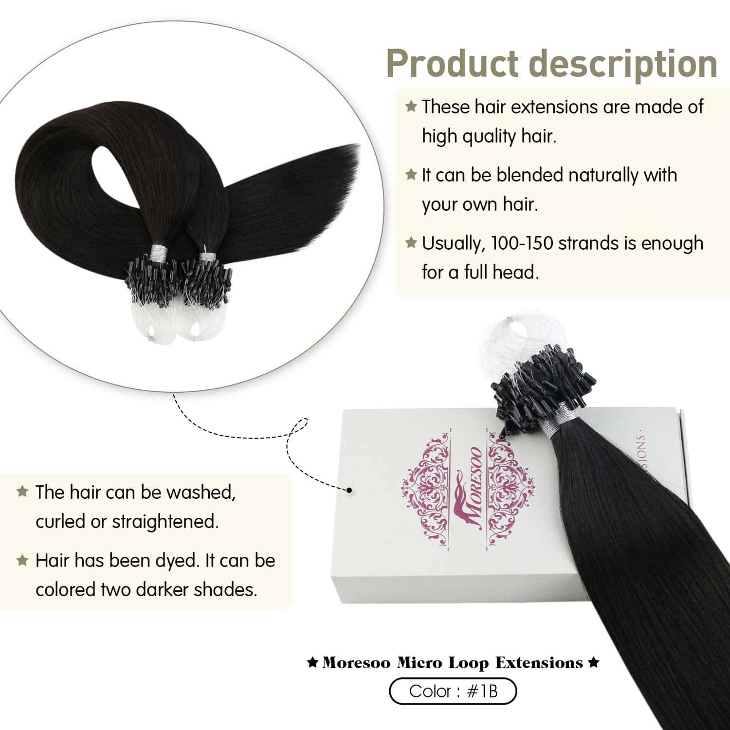 Extensiones de Cabello Moresoo de Microesferas Cabello - Imagen 3