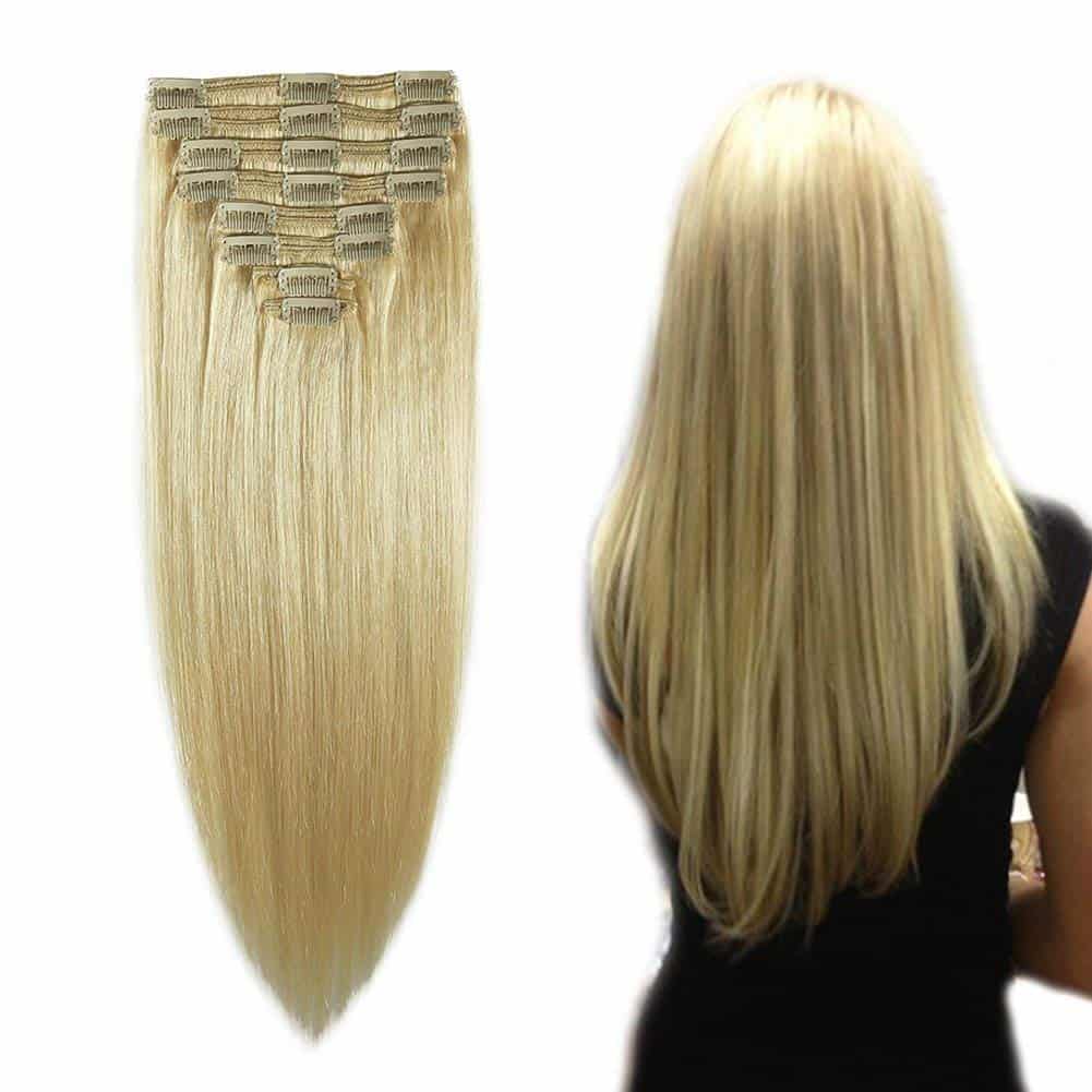 Extensiones de clip de cabello humano 100% Remy de doble
