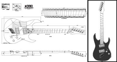 Plano de Guitarra Eléctrica Multiescala de 6 Cuerdas -