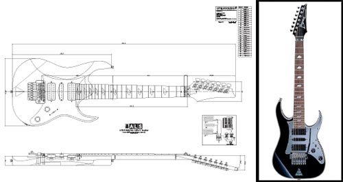 Plano de la Guitarra Eléctrica de 7 Cuerdas Ibanez Universe