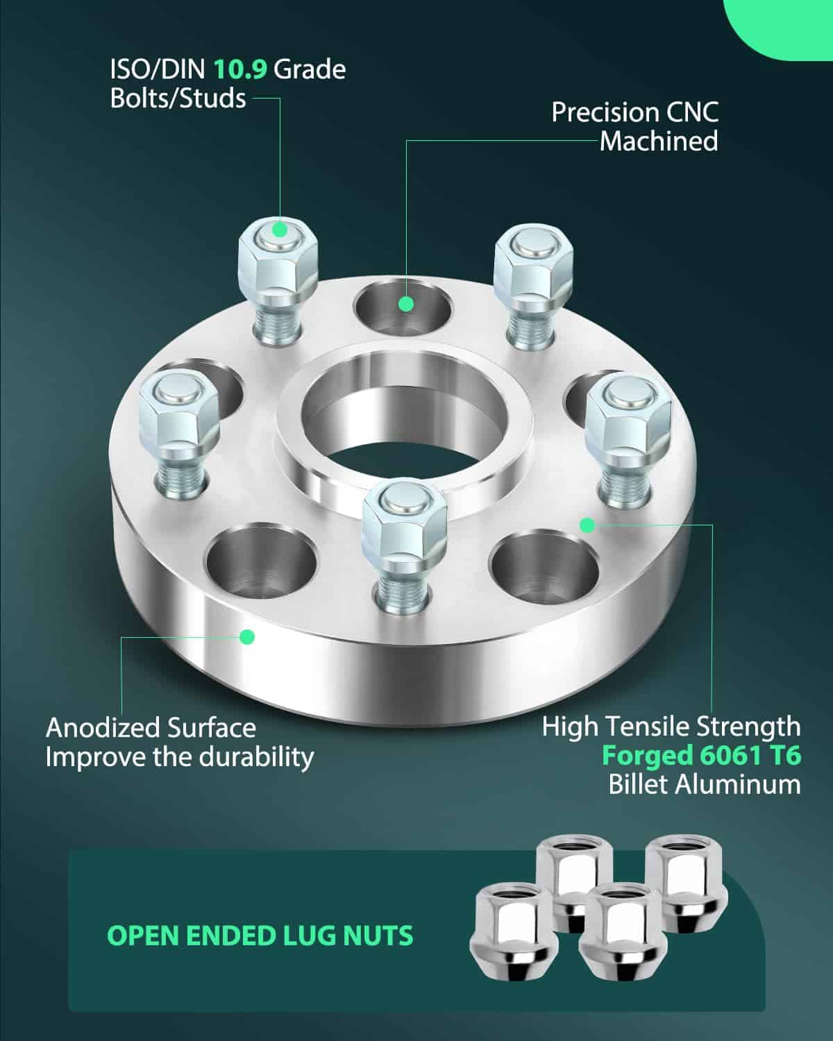 Juego de 4 espaciadores de rueda centrados en el cubo de - Imagen 4
