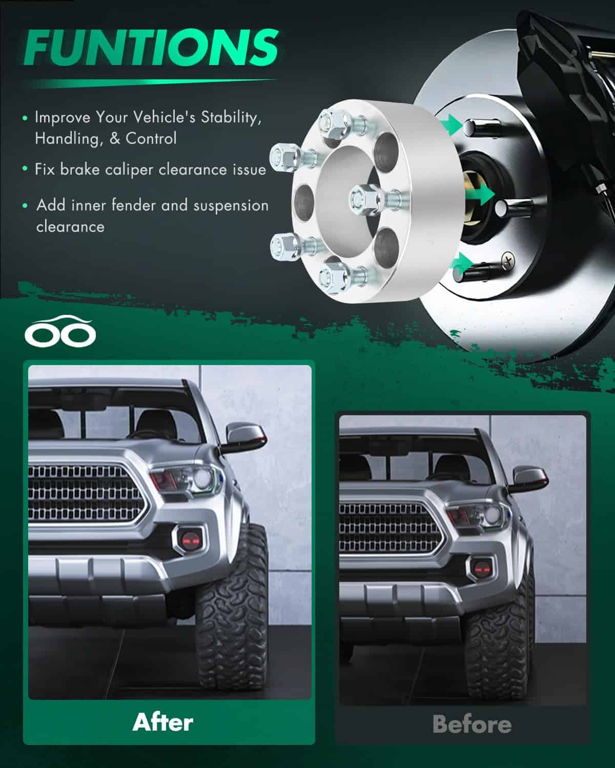 Espaciadores de Rueda SCITOO de 5x4.5 Pulgadas con 2 - Imagen 6