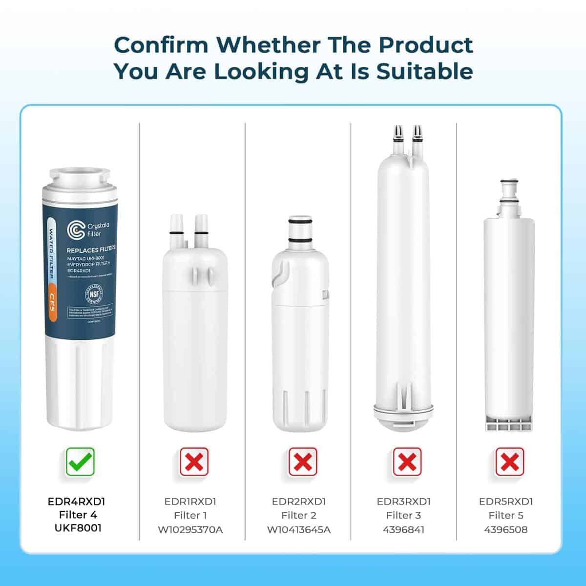 Crystala Filters UKF8001 Compatible con Everydrop Filter 4, - Imagen 3