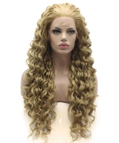 Peluca Larga Rizada Kinky Rubio Ceniza Lushy Hair Half Hand