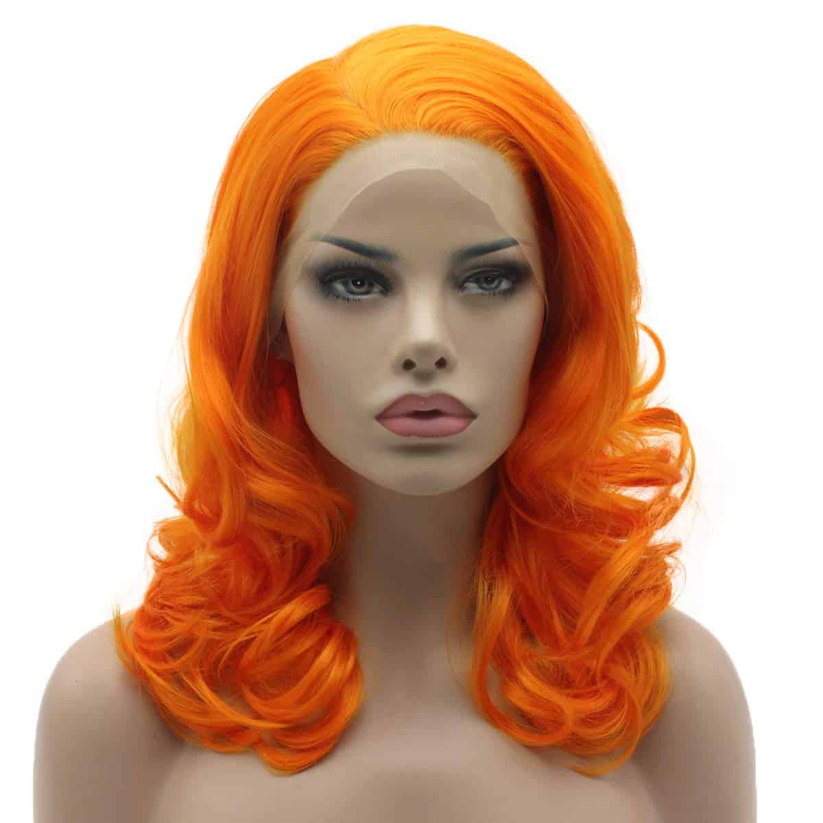 Pelucas de encaje sintético realista de -Naranja