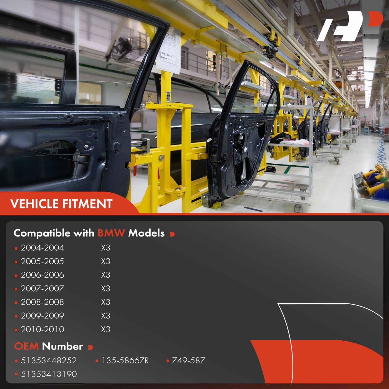 Regulador de ventana sin motor A-Premium para BMW X3 E83 - Imagen 4